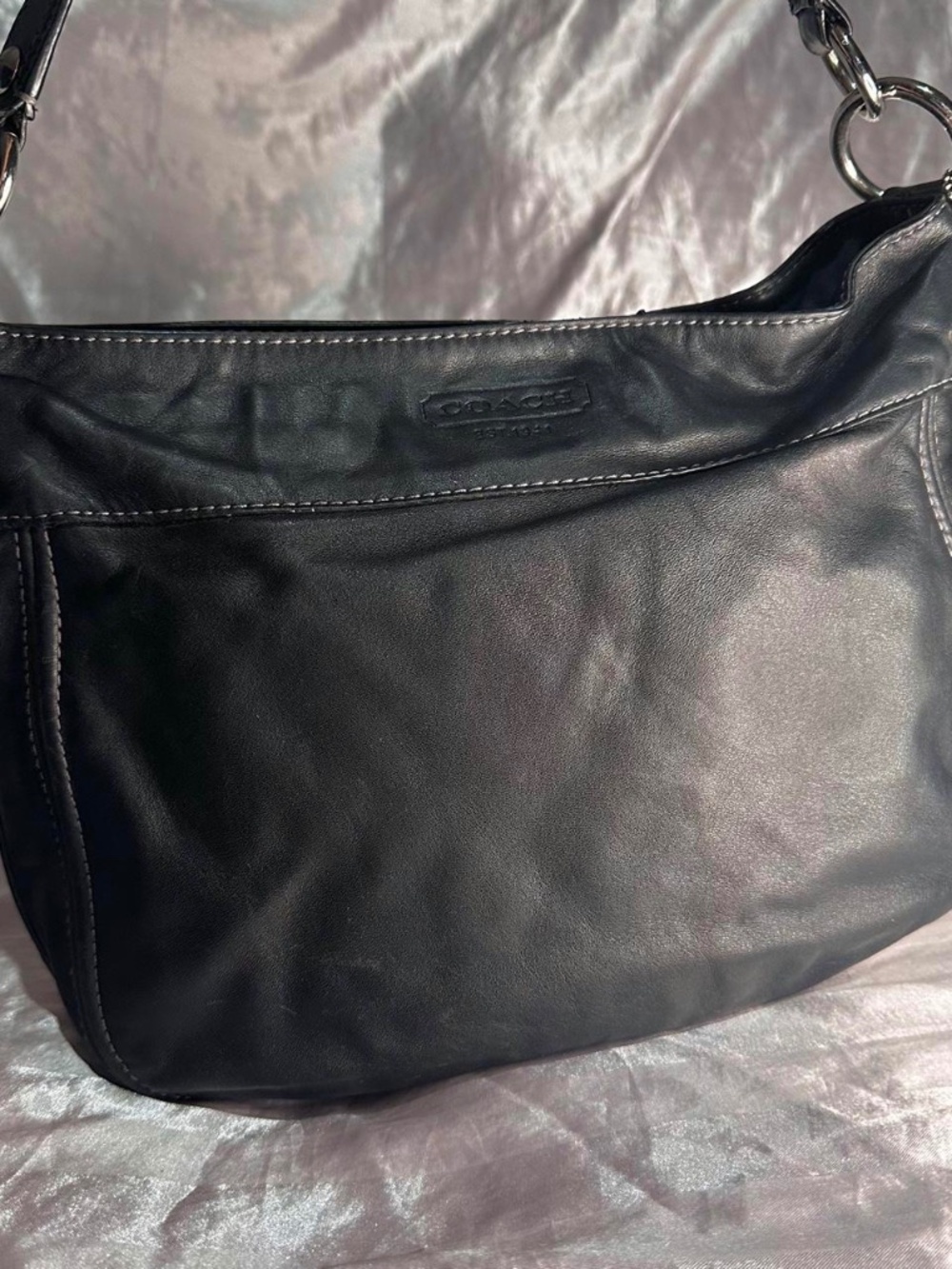 Vintage Y2K Coach Black Leather Zoe Shoulder Bag